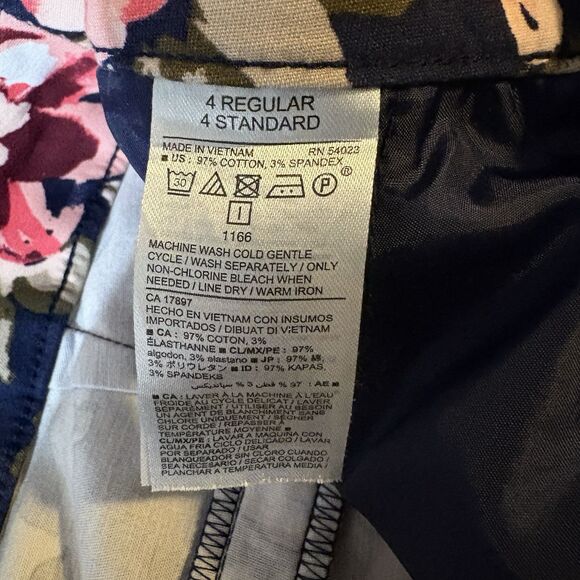 Old Navy Harper Floral Ankle Pants Women's Size 4 Slim Fit Workwear Trousers - Picture 15 of 16